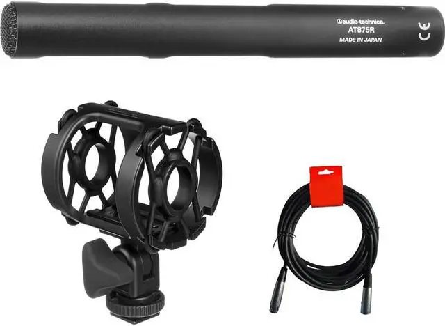 Main image of Audio-Technica AT875R Short Shotgun Microphone Bundle with Auray DUSM-1 Universal Shockmount and 20' XLR-XLR Cable
