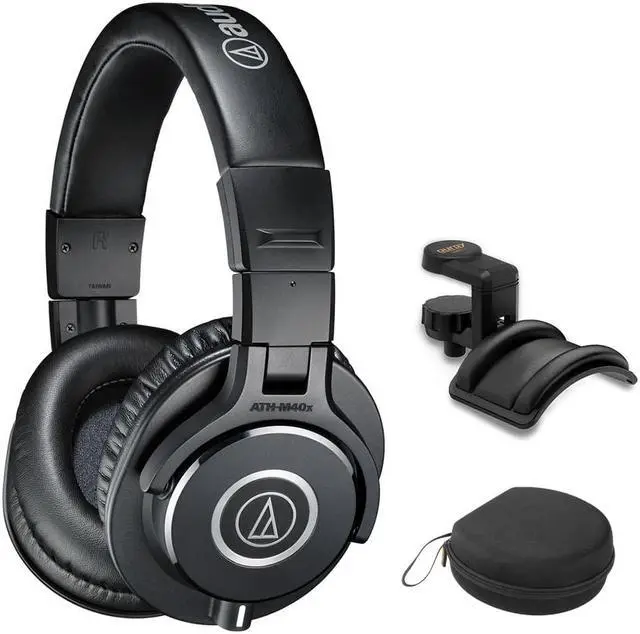 Main image of Audio-Technica ATH-M40x Closed-Back Monitor Headphones Bundle with Auray Headphones Holder and Headphones Case