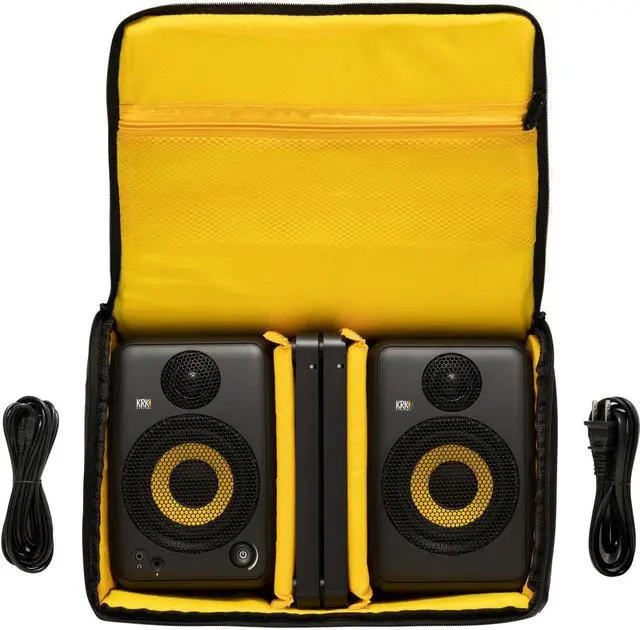 Alt view image 5 of 7 - KRK GoAux 4 Portable Near-Field 2-Way Studio Monitor (Pair) Bundle with Auray IP-S Isolation Pad (Pair) and Mini to Mini Stereo Cable