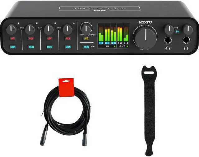 Main image of MOTU M6 Desktop 6x4 USB-C Audio-MIDI Interface Bundle with XLR-XLR Cable and Fastener Straps
