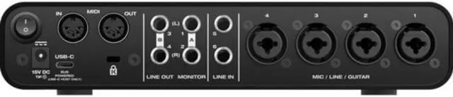 Alt view image 3 of 7 - MOTU M6 Desktop 6x4 USB-C Audio-MIDI Interface Bundle with XLR-XLR Cable and Fastener Straps