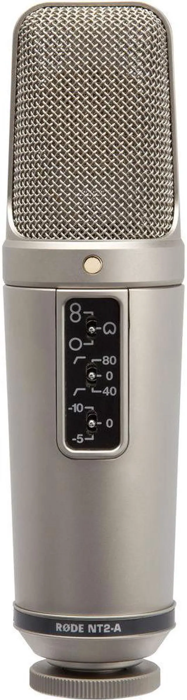 Alt view image 3 of 7 - RODE NT2-A Large-Diaphragm Multipattern Condenser Microphone Bundle with Auray RF-5P-B Reflection Filter (Metal) and Auray RFMS-580 Filter Mic Stand