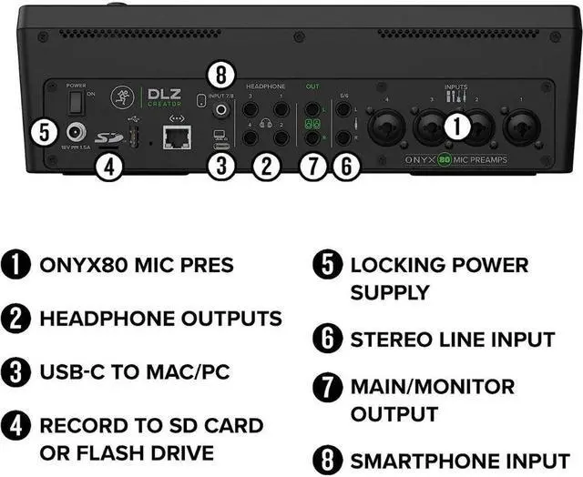 Alt view image 7 of 7 - Mackie DLZ Creator Adaptive Digital Mixer with Mix Agent Technology