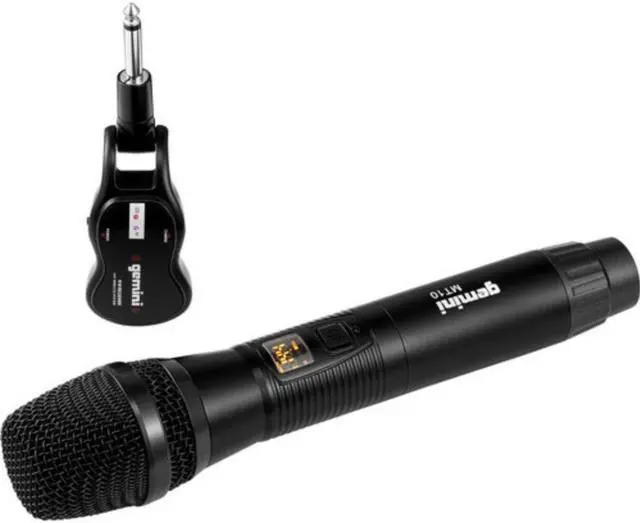 Alt view image 3 of 6 - Gemini GMU-M100 Handheld UHF Wireless Microphone System with Plug-In Receiver (512 to 541.7 MHz)