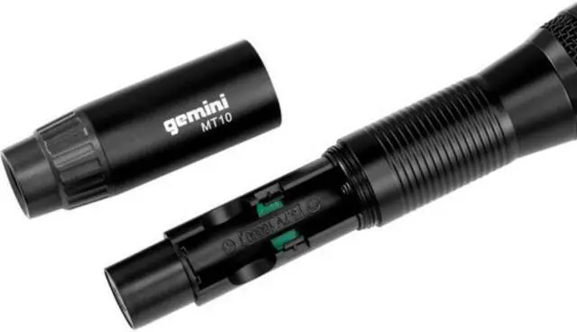 Alt view image 5 of 6 - Gemini GMU-M100 Handheld UHF Wireless Microphone System with Plug-In Receiver (512 to 541.7 MHz)