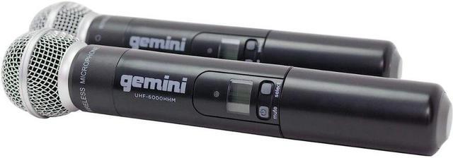 Gemini Sound Pro Dual Wireless Microphone System, Professional Handheld  Long Range (150 Ft) Mic Set for DJ, Church, Karaoke, XLR Connector, 2  (UHF-6200M) Microfono 