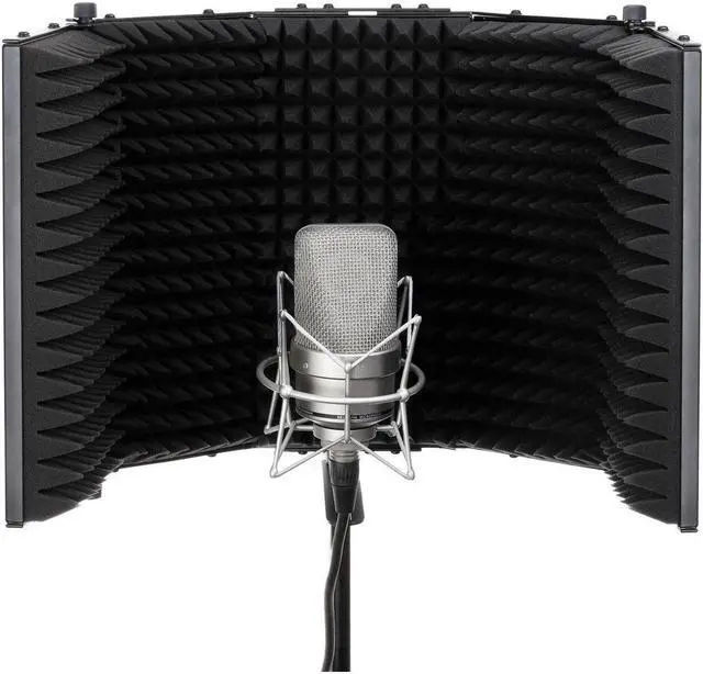 Alt view image 6 of 7 - RODE NT1 Signature Series Large-Diaphragm Condenser Microphone (Black) Bundle with Auray Desk/mic Stand Reflection Filter and Auray Reflection Filter/tripod Micstand