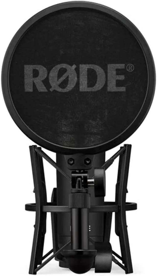 Alt view image 2 of 7 - RODE NT1 Signature Series Large-Diaphragm Condenser Microphone (Black) Bundle with Auray Desk/mic Stand Reflection Filter and Auray Reflection Filter/tripod Micstand