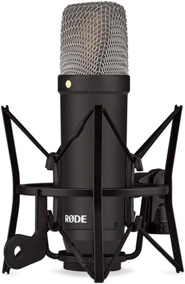 Alt view image 4 of 7 - RODE NT1 Signature Series Large-Diaphragm Condenser Microphone (Black) Bundle with Auray Desk/mic Stand Reflection Filter and Auray Reflection Filter/tripod Micstand