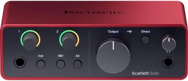 Alt view image 4 of 7 - Focusrite Scarlett Solo Studio USB-C Audio Interface with Microphone and Headphones (4th Generation)
