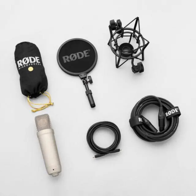 Alt view image 5 of 7 - Rode NT1 (Silver)5th Generation Hybrid Studio Condenser Microphone Bundle with Mic Stand with Fixed Boom
