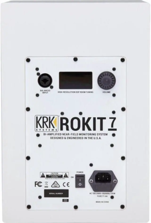 Alt view image 5 of 7 - KRK ROKIT RP7 G4 7" Bi-Amped Studio Monitor DSP Speakers White Noise Edition (Pair) Bundle