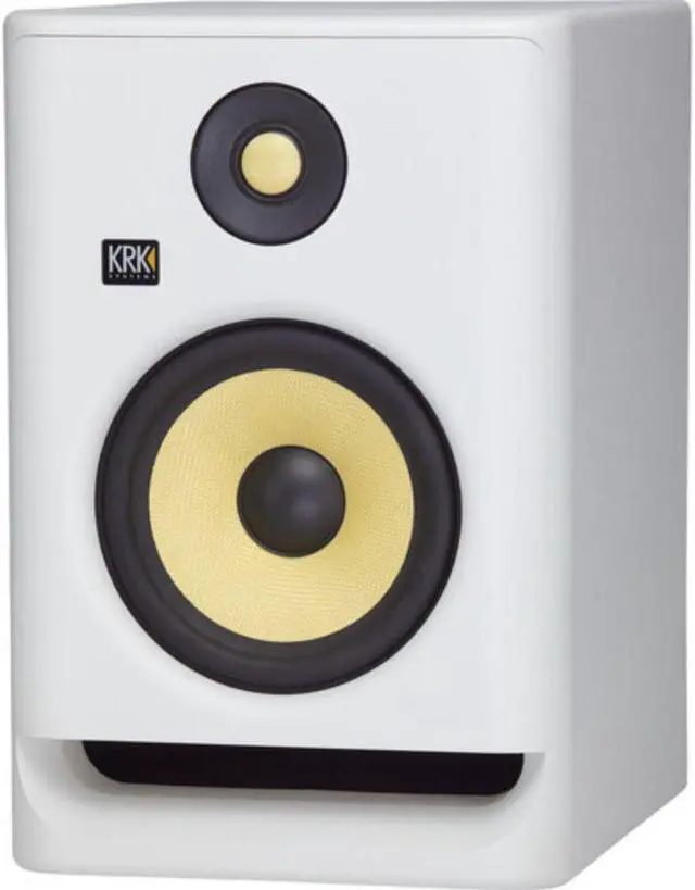 Alt view image 4 of 7 - KRK ROKIT RP7 G4 7" Bi-Amped Studio Monitor DSP Speakers White Noise Edition (Pair) Bundle