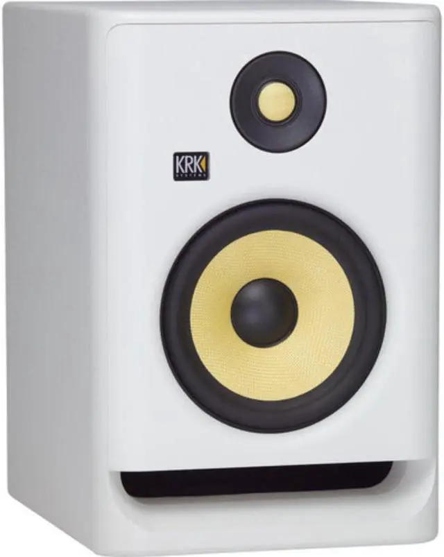 Alt view image 2 of 7 - KRK ROKIT RP7 G4 7" Bi-Amped Studio Monitor DSP Speakers White Noise Edition (Pair) Bundle
