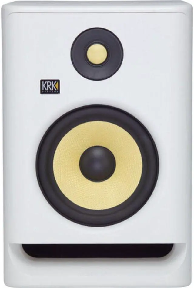 Alt view image 3 of 7 - KRK ROKIT RP7 G4 7" Bi-Amped Studio Monitor DSP Speakers White Noise Edition (Pair) Bundle