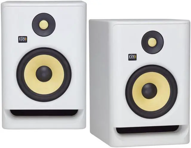 Main image of KRK ROKIT RP7 G4 7" Bi-Amped Studio Monitor DSP Speakers White Noise Edition (Pair) Bundle
