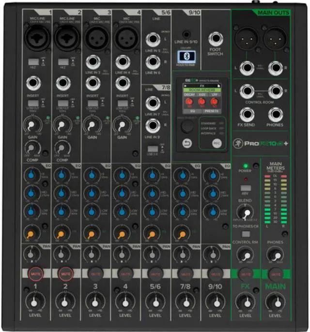 Alt view image 3 of 11 - Mackie ProFX10v3+ 10-Channel Analog Mixer with Built-In FX, USB Recording, and Bluetooth