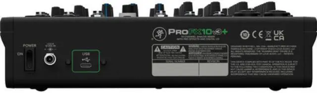 Alt view image 5 of 11 - Mackie ProFX10v3+ 10-Channel Analog Mixer with Built-In FX, USB Recording, and Bluetooth