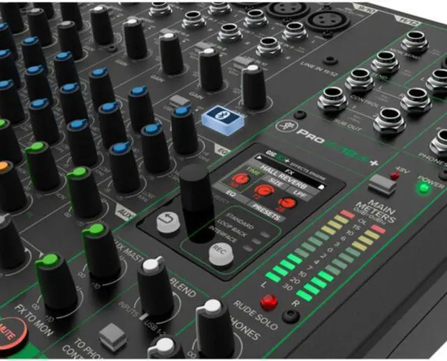 Alt view image 5 of 10 - Mackie ProFX12v3+ 12-Channel Analog Mixer with Built-In FX, USB Recording, and Bluetooth