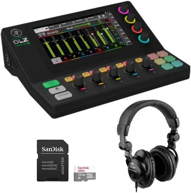 Main image of Mackie DLZ Creator XS Adaptive Digital Streaming Mixer Bundle with HPC-A30 Studio Monitor Headphones and SanDisk 32GB Memory Card with SD Adapter
