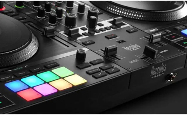 Alt view image 4 of 7 - Hercules DJControl Inpulse T7, 2 Deck Motorized DJ Controller with built in STEMS Control, Serato DJ and DJUCED included Bundle with Hercules HDP DJ45 Closed-Back, Over-Ear DJ Headphones
