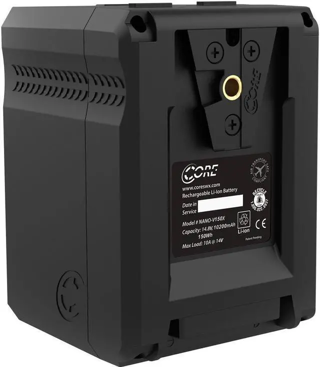 Alt view image 3 of 7 - Core NANOV150X, 150wh Micro Sized V-Mount Smart Battery Pack (Pair) Bundle with Core SWX GPM-X2S Mini Dual Travel Battery Charger