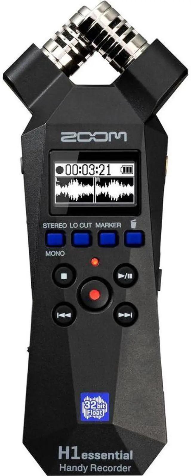 Alt view image 2 of 7 - Zoom H1essential 2-Track 32-Bit Float Portable Audio Recorder Bundle with Omnidirectional Lavalier Microphone, 32GB Memory Card with SD Adapter, 4 Pack AAA Batteries and Compact Tabletop Tripod