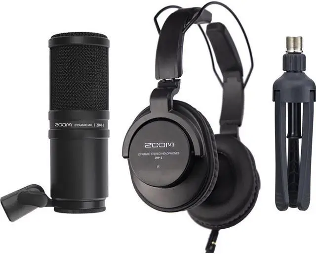 Alt view image 7 of 7 - Zoom H4essential 4-Track 32-Bit Float Portable Audio Recorder Bundle with Zoom ZDM-1 Podcast Mic Pack, 16GB microSDHC Memory Card, and Kellards Cleaning Pack