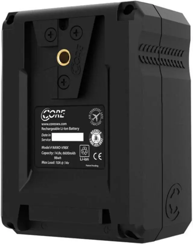 Alt view image 3 of 14 - Core SWX NANOX V98 Micro 98Wh Li-Ion Battery (V-Mount)