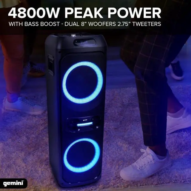 Alt view image 4 of 7 - Gemini Sound GHK-2800-4800W Party Speaker Bundle with Polsen M-85 Professional Dynamic Handheld Microphone (Dark Gray) XLR to TRS Cable