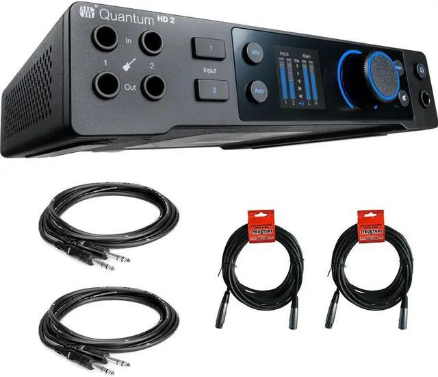 Main image of PreSonus Quantum HD 2 USB-C Audio Interface Bundle with 1/4" Male Phone to 1/4" Male Phone TRS Cable -5 (Pair) and XLR- XLR Cable (Pair)