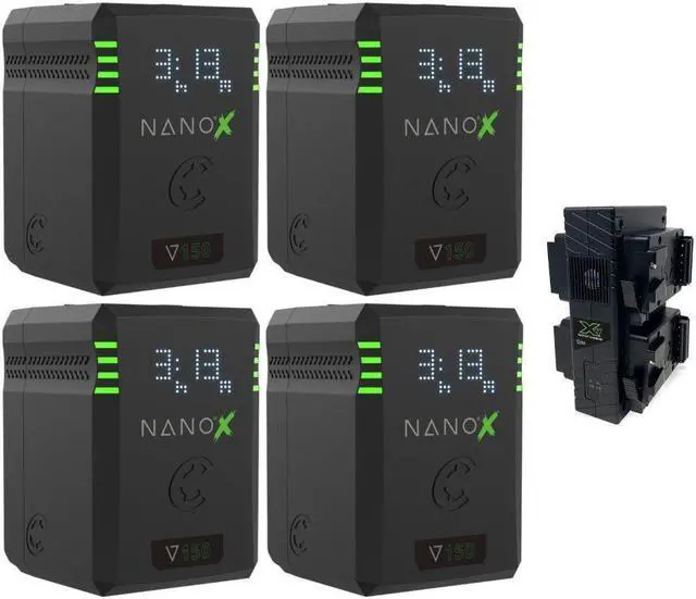 Main image of Core SWX NANOX V150 Micro 150Wh Li-Ion Battery (V-Mount) Bundle with Core SWX Compact Quad Micro Battery Fast Charger (V-Mount)