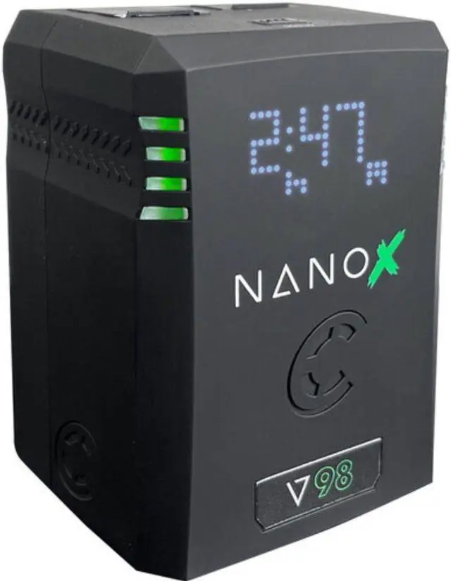 Alt view image 6 of 7 - Core SWX NANOX V98 Micro 98Wh Li-Ion Battery (V-Mount) Bundle with Core SWX NANOX G98 Micro 98Wh Li-Ion Battery (Gold Mount), Core SWX Compact Quad Micro Battery Fast Charger (V-Mount)