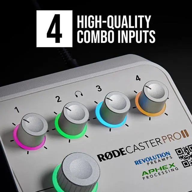 Alt view image 5 of 11 - RODE Microphone RØDECaster Pro II All-in-One Production Solution for Podcasting, Streaming, Music Production and Content Creation (White)