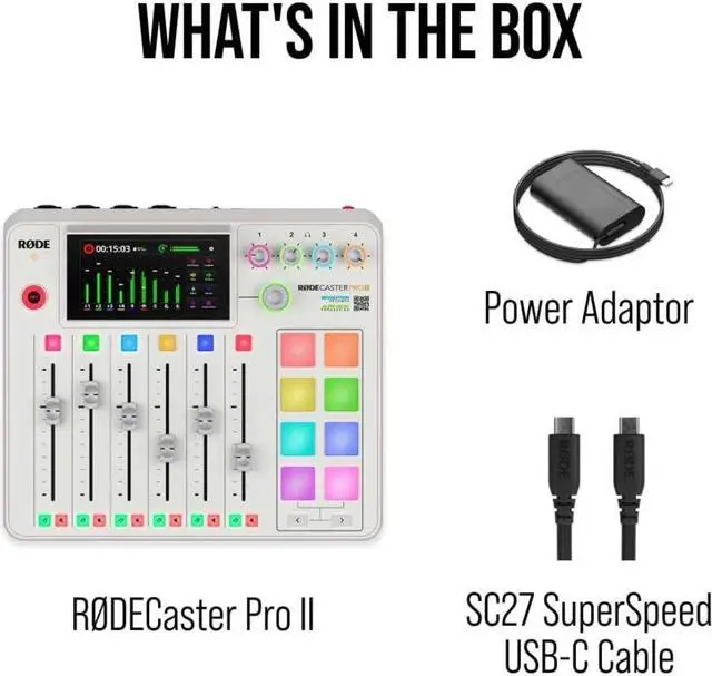 Alt view image 7 of 11 - RODE Microphone RØDECaster Pro II All-in-One Production Solution for Podcasting, Streaming, Music Production and Content Creation (White)