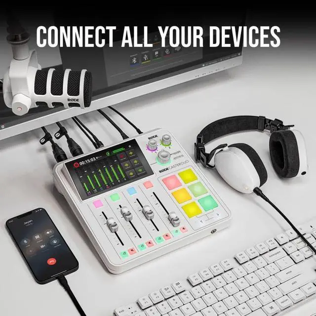 Alt view image 6 of 14 - RODE Microphone RODECaster Duo Integrated Audio Production Studio (White)