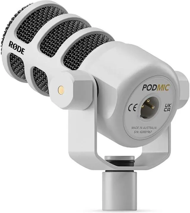 Alt view image 3 of 13 - RODE Microphone RODE  PodMic Dynamic Podcasting Microphone (White)