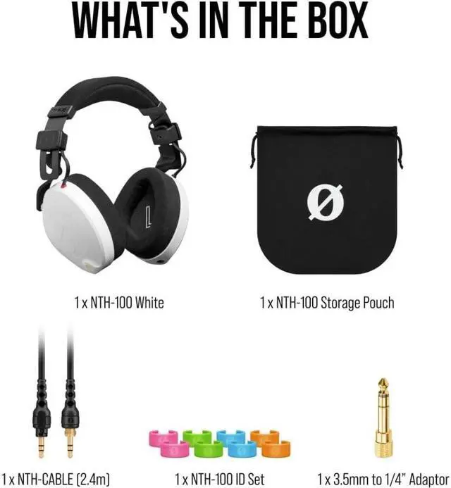 Alt view image 7 of 14 - RODE Microphone NTH-100 Professional Closed-Back Over-Ear Headphones (White)