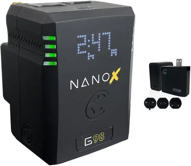 Main image of Core SWX NANOX G98 Micro 98Wh Li-Ion Battery (Gold Mount) Bundle with Core SWX XPD-45 Universal 45W USB-C PD Wall Charger with Cable