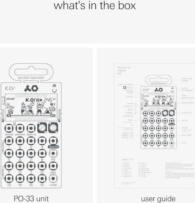 Alt view image 6 of 6 - teenage engineering PO-33 KO Pocket Operator Micro Sampler