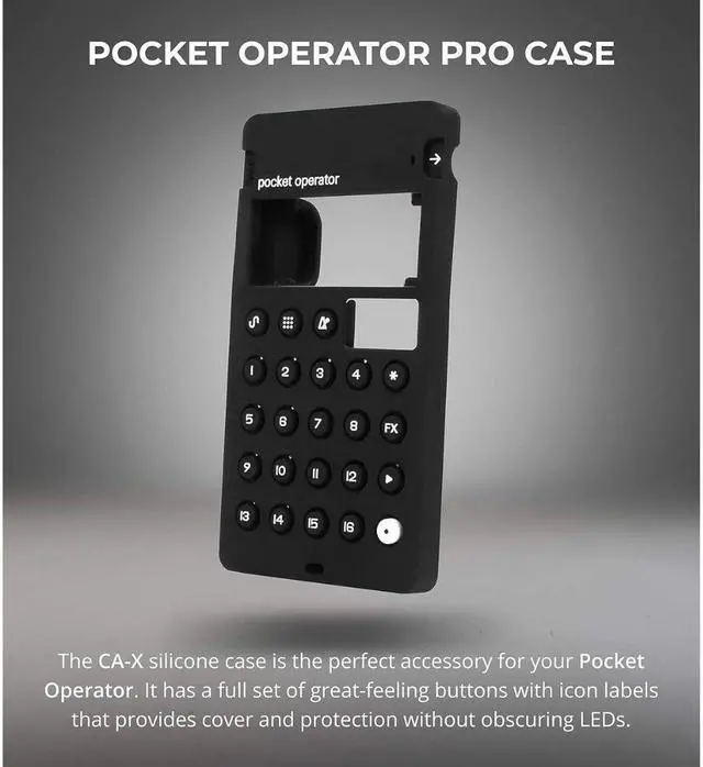 Alt view image 3 of 5 - teenage engineering CA-X Silicone Pro Case for Pocket Operator PO-32 (Black)
