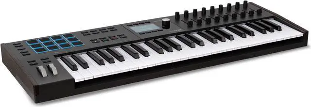 Alt view image 3 of 7 - Arturia KeyLab 49 mk3 Black Key USB MIDI Keyboard Controller Bundle with Auray FP-P1L Universal Piano Sustain Pedal, Kaces KKC-MD Stretchy Keyboard Dust Cover medium, Hosa Mid-310 Black 10 cable