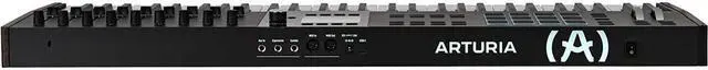 Alt view image 4 of 7 - Arturia KeyLab 61 mk3 Professional MIDI Controller and Software (Black) Bundle with Auray FP-P1L Sustain Pedal, Medium Keyboard Dust Cover, and 10' Black Midi cable
