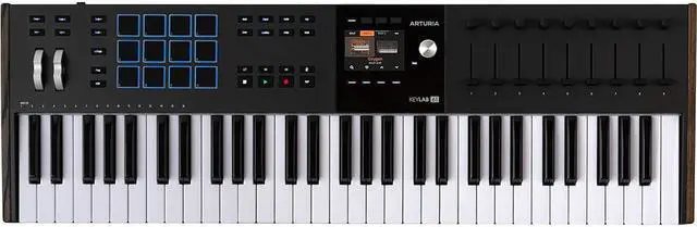 Alt view image 2 of 7 - Arturia KeyLab 61 mk3 Professional MIDI Controller and Software (Black) Bundle with Auray FP-P1L Sustain Pedal, Medium Keyboard Dust Cover, and 10' Black Midi cable