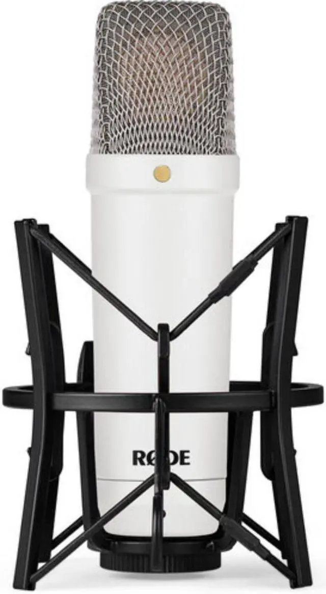 Alt view image 3 of 7 - RODE NT1 Signature Series Large-Diaphragm Condenser Microphone (White) Bundle with Mic Stand with Fixed Boom