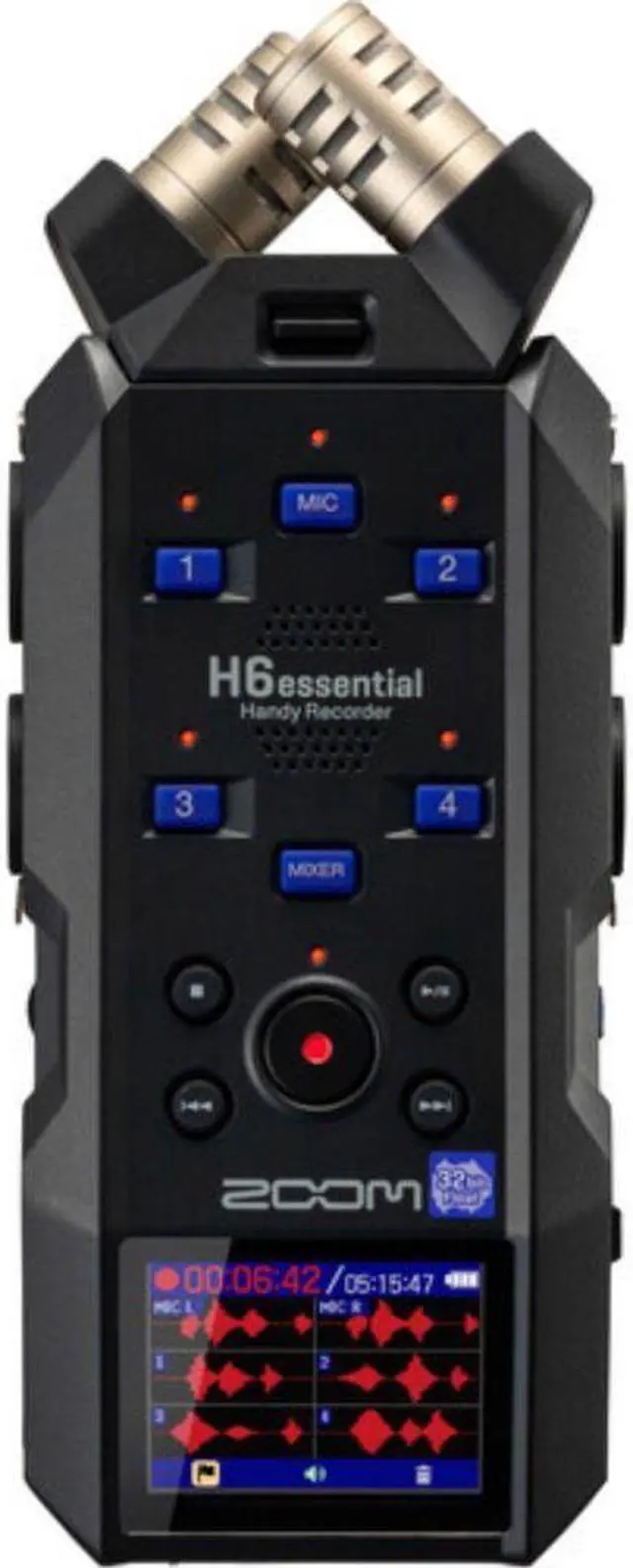 Alt view image 3 of 7 - Zoom H6essential 6-Track 32-Bit Float Portable Audio Recorder, Accessibility, Stereo Microphones, 4 XLR/TRS Combo Inputs, USB Interface, for Musicians, Podcasters Bundle with ZDM-1 Dynamic Microphone