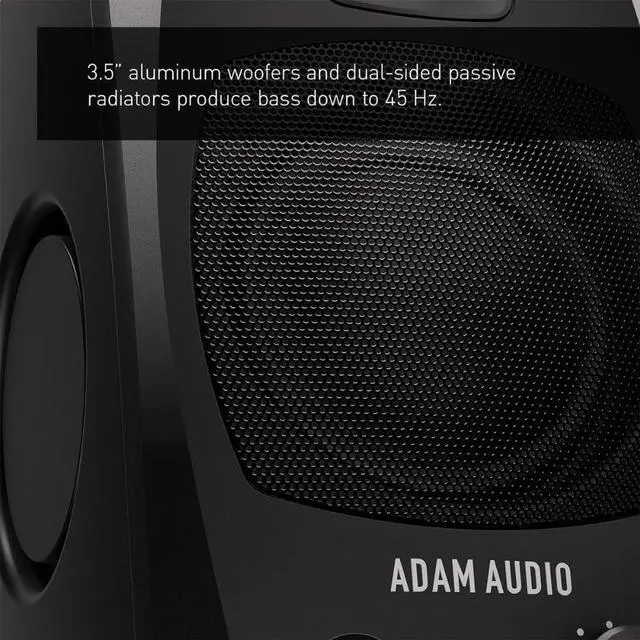 Alt view image 7 of 7 - Adam Audio D3V(Black) Active Desktop Monitoring System