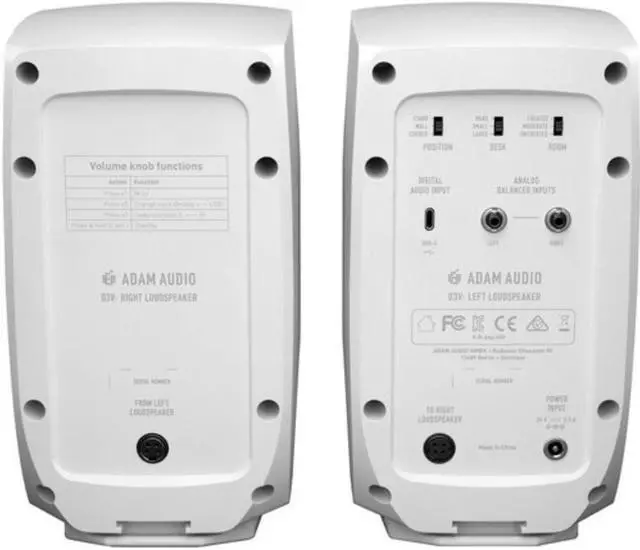 Alt view image 3 of 12 - Adam  Audio D3V Active Desktop Monitoring System (White)