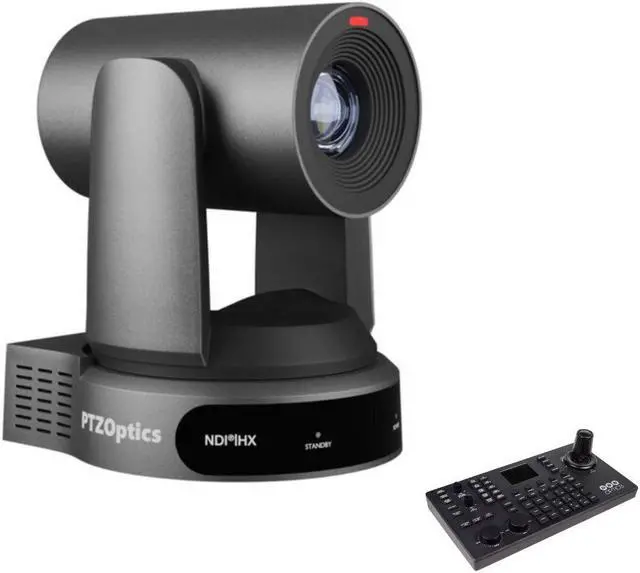 Main image of PTZOptics Move 4K SDI/HDMI/USB/IP PTZ Camera with 30x Optical Zoom (Gray) (PT30X-4K-GY-G3) + PTZOptics SuperJoy PTZ Camera Joystick Controller