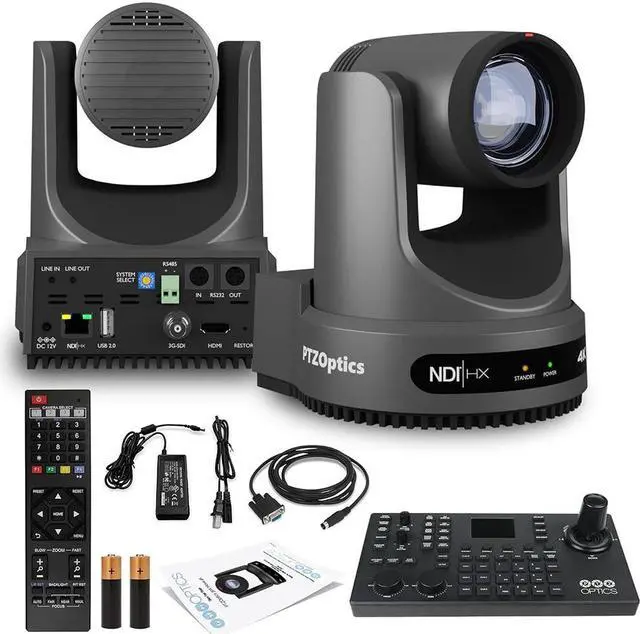 Main image of PTZOptics Move 4K SDI/HDMI/USB/IP PTZ Camera with 20x Optical Zoom (Gray) (PT20X-4K-GY-G3) + PTZOptics SuperJoy PTZ Camera Joystick Controller